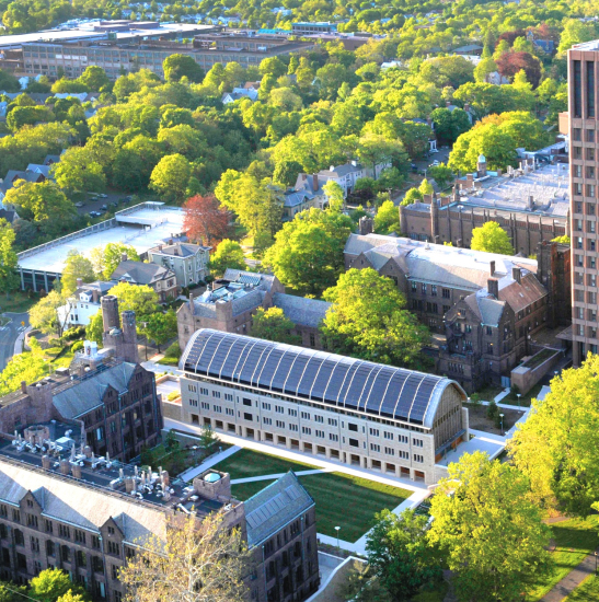 Aerial photo of Yale's campus.